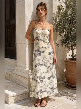 Styleworks Floral Midi Slip Dress Size 8